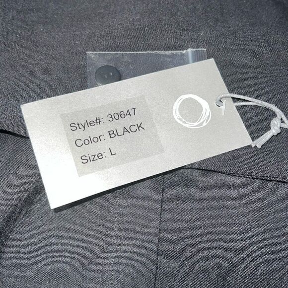 NWT Habitat Clothes To Live In Crinkle Black Button Front Swing Blouse Sz L/XL - Picture 5 of 8